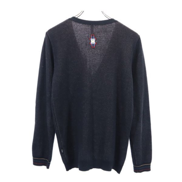 glamb グラム 日本製 ネイティブ柄 長袖 ニットカーディガン 2 黒系 メンズ