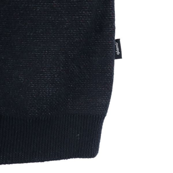 glamb グラム 日本製 ネイティブ柄 長袖 ニットカーディガン 2 黒系 メンズ