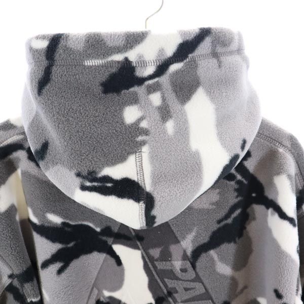 PALACE パレス バックロゴ カモフラージュ柄 長袖 フリース パーカー L グレー系 プルオーバー メンズ