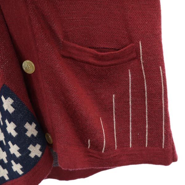 SALTWATER COWBOY ソルトウォーター カウボーイ 長袖 ニットカーディガン XS ボルドー メンズ