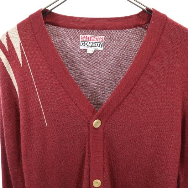 SALTWATER COWBOY ソルトウォーター カウボーイ 長袖 ニットカーディガン XS ボルドー メンズ