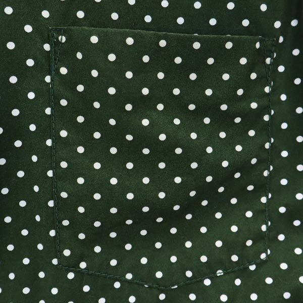 COMME des GARCONS HOMME コムデギャルソンオム 日本製 ドット柄 長袖 シャツ S グリーン系 メンズ