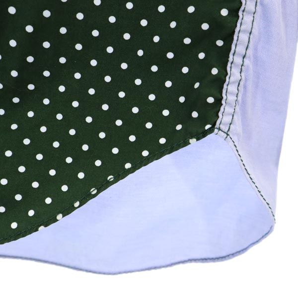 COMME des GARCONS HOMME コムデギャルソンオム 日本製 ドット柄 長袖 シャツ S グリーン系 メンズ