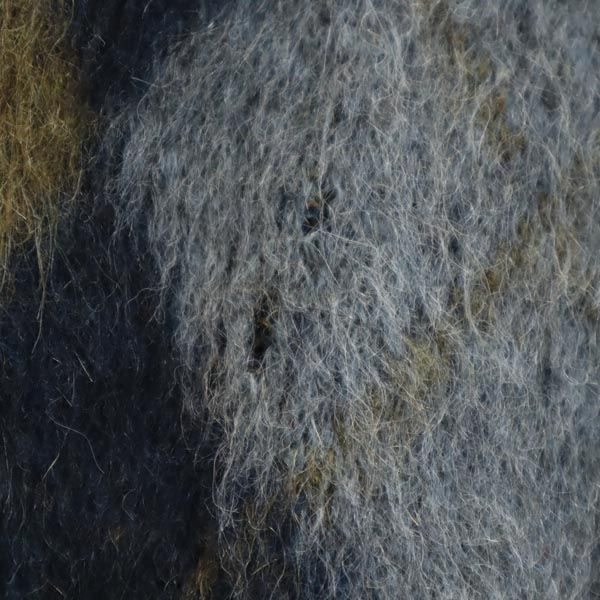 Shag-A-Pac ヴィンテージ アルパカ モヘア混 長袖 ニット L 紺×茶×グレー セーター メンズ