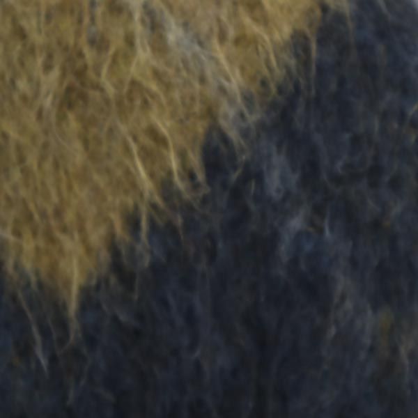 Shag-A-Pac ヴィンテージ アルパカ モヘア混 長袖 ニット L 紺×茶×グレー セーター メンズ