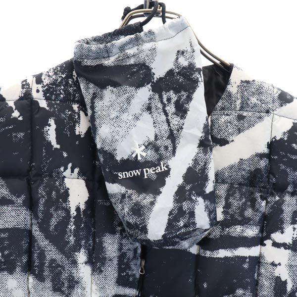 スノーピーク ダウンベスト M 黒×白 snowpeak アウトドア 収納袋付 メンズ