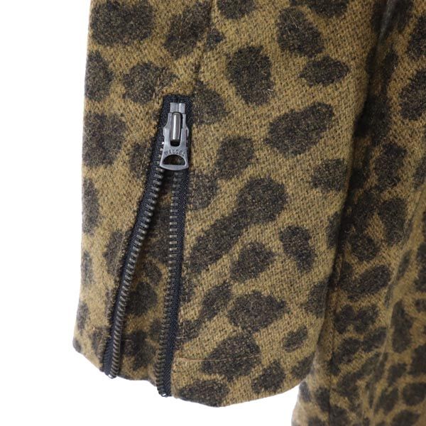HYSTERIC GLAMOUR ヒステリックグラマー ウールブレンド アニマル柄 ノーカラーコート M 茶系 レディース
