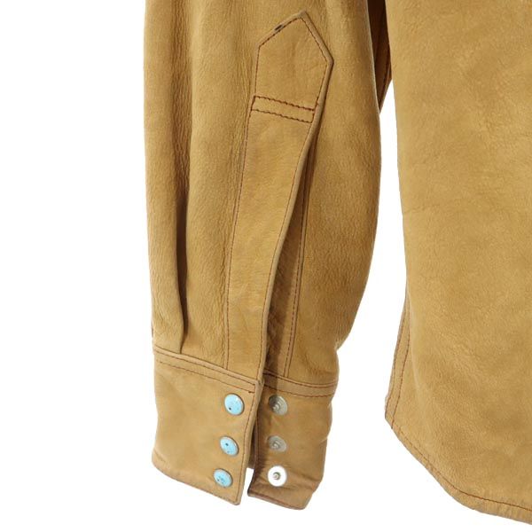 インディアンモーターサイクル ステアハイド 長袖 ウエスタンシャツ 38 茶系 Indian Motorcycle シュガーケーン メンズ