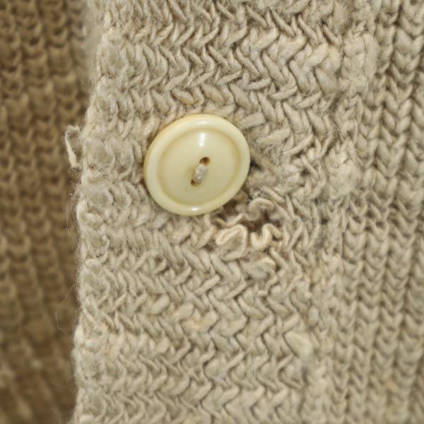 RRL ダブルアールエル 1ツ星 シルク100％ 長袖 Vネック ニット カーディガン S ベージュ メンズ