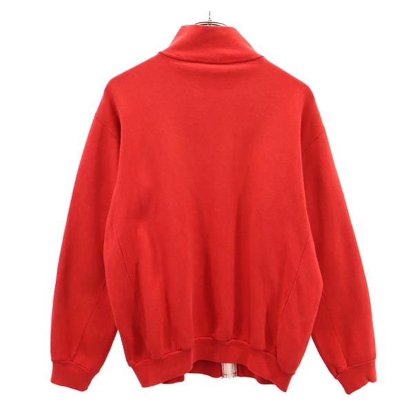 Champion チャンピオン 80s USA製 ヴィンテージ プリント 長袖 ジップジャケット L 赤 トレーナー 裏起毛 メンズ