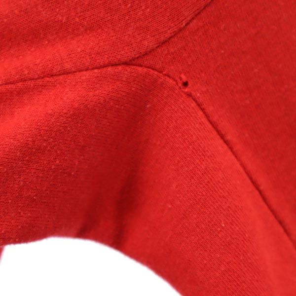 Champion チャンピオン 80s USA製 ヴィンテージ プリント 長袖 ジップジャケット L 赤 トレーナー 裏起毛 メンズ