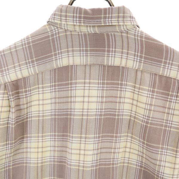 RRL 90s 初期タグ 赤3星 チェック柄 長袖 シャツ S 茶系 ダブルアールエル メンズ