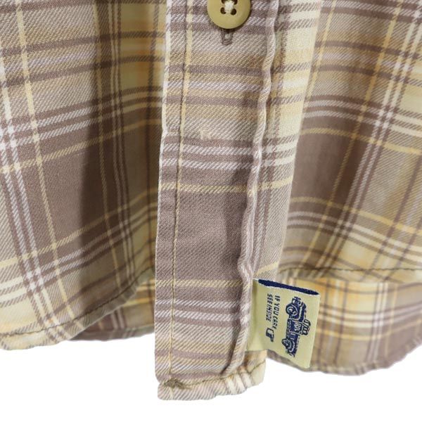 RRL 90s 初期タグ 赤3星 チェック柄 長袖 シャツ S 茶系 ダブルアールエル メンズ