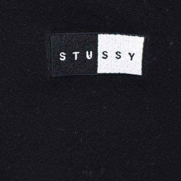 STUSSY ステューシー ロゴ刺繍 長袖 スウェット トレーナー M 黒 メンズ