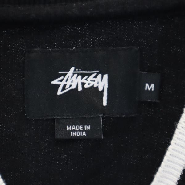 ステューシー ロゴ刺繍 長袖 スウェット トレーナー M 黒 STUSSY メンズ