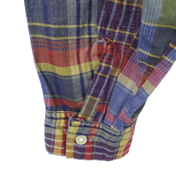 me and my gal 70s ヴィンテージ チェック柄 長袖 ハーフボタン ボタンダウンシャツ M メンズ