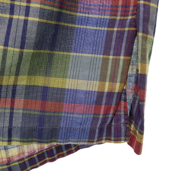 me and my gal 70s ヴィンテージ チェック柄 長袖 ハーフボタン ボタンダウンシャツ M メンズ