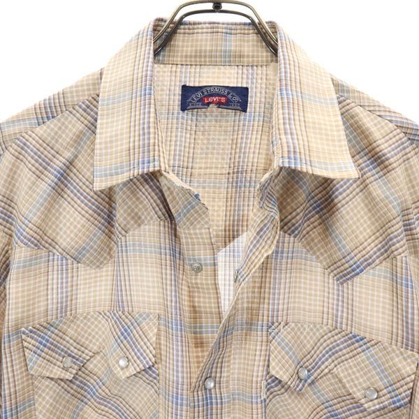 リーバイス 70s BIGE ヴィンテージ チェック 長袖 ウエスタンシャツ ベージュ系 Levi's メンズ