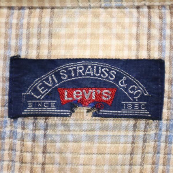 リーバイス 70s BIGE ヴィンテージ チェック 長袖 ウエスタンシャツ ベージュ系 Levi's メンズ