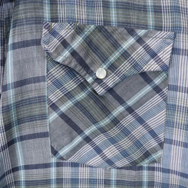 エリー 70s 80s ヴィンテージ チェック 半袖 ウエスタンシャツ 2XBIG グレー系 ELY メンズ