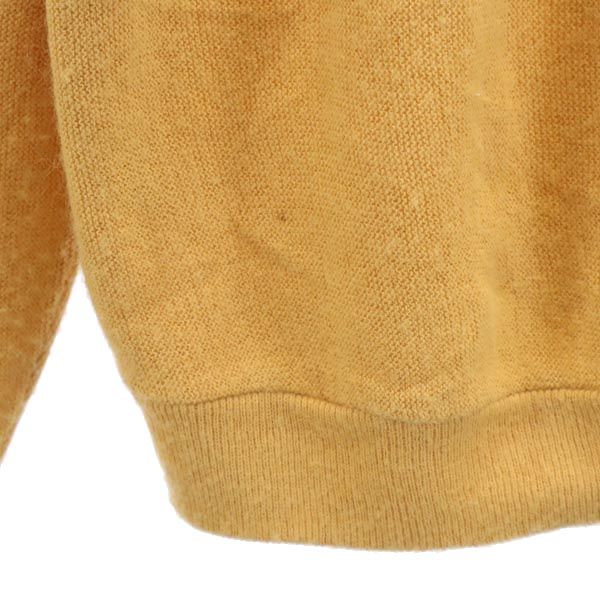 IZOD アイゾッド 60s USA製 ヴィンテージ ワンポイントロゴ刺繍 長袖 ニット カーディガン L イエロー系 メンズ