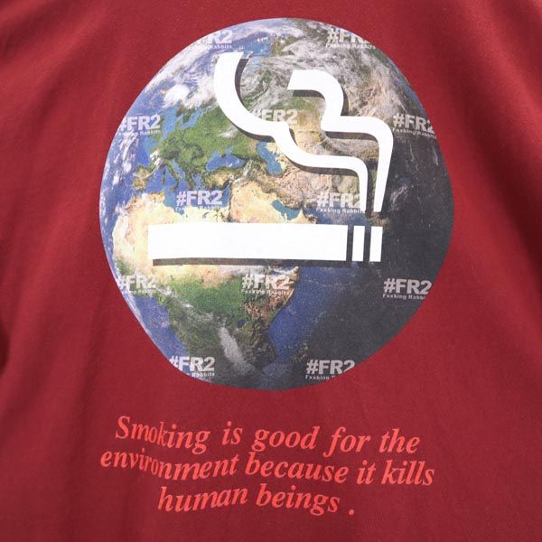FR2 エフアールツー 両面プリント 半袖 Tシャツ XL えんじ メンズ