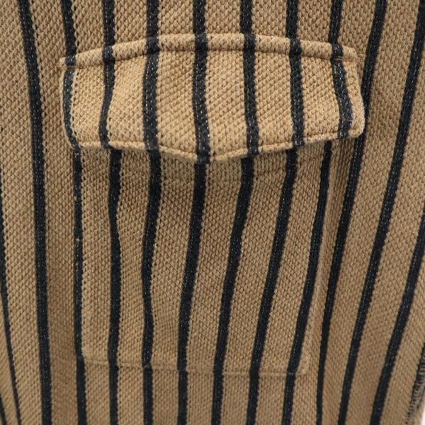 スノーピーク 日本製 ストライプ柄 半袖 ボートネック Tシャツ M ブラウン×ブラック snowpeak カットソー メンズ