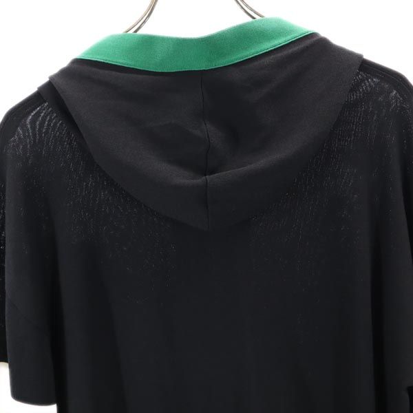 β ベータメン 長袖 ニット ジップパーカー M ブラック×グリーン メンズ