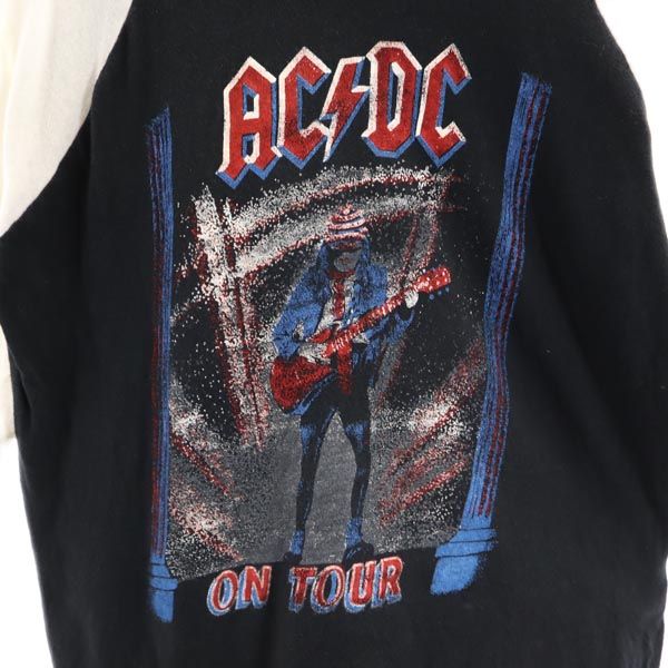 70s オールド ヴィンテージ 両面ペインティング プリント 半袖 パキ綿 Tシャツ M 黒×白 メンズ