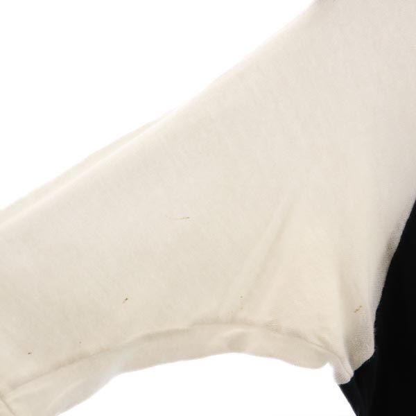 70s オールド ヴィンテージ 両面ペインティング プリント 半袖 パキ綿 Tシャツ M 黒×白 メンズ