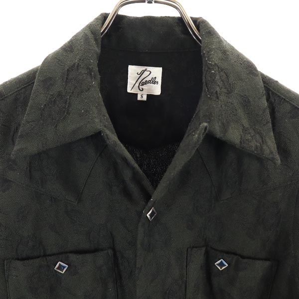 ニードルズ 日本製 ウールブレンド 長袖 オープンカラーシャツ S ブラック系 Needles 開襟 メンズ