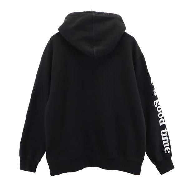 ハブアグットタイム 長袖 スウェットパーカー M ブラック系 裏起毛 メンズ