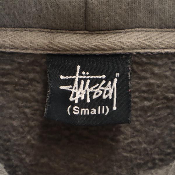 STUSSY ステューシー 長袖 スウェットパーカー S グレー系 裏起毛 メンズ