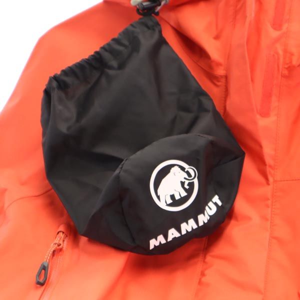 マムート アウトドア ナイロンジャケット M オレンジ系 Mammut 収納ポーチ付き レディース