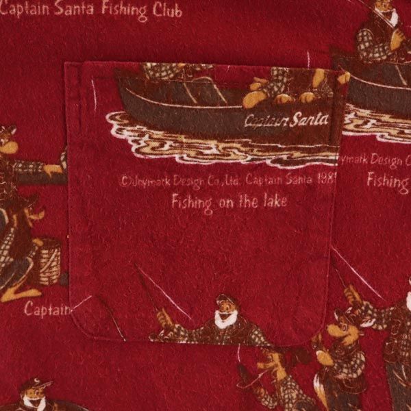 キャプテンサンタ 裏起毛 ナイロン コーチ ジャケット メンズ M 赤 総柄 キャプテンサンタ 裏起毛 ナイロン コーチ ジャケット メンズ M