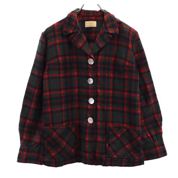 ペンドルトン 40s ウール チェック ジャケット グリーン系 PENDLETON レディース