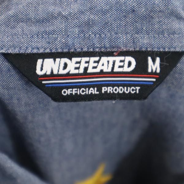 アンディフィーティド バックプリント 長袖 ボタンダウンシャツ M ブルー系 メンズ