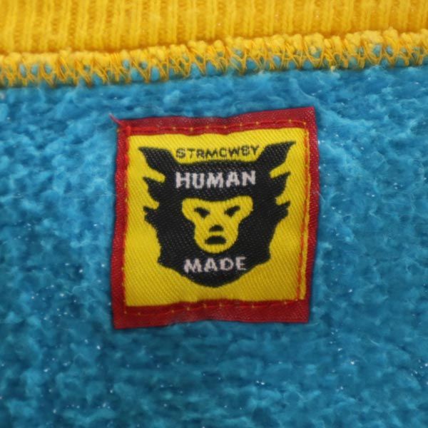 HUMAN MADE ヒューマンメイド クレイジーパターン 長袖 スウェット トレーナー S ブルー系 裏起毛 メンズ