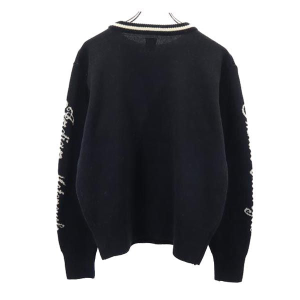 INDIAN MOTORCYCLE インディアンモトサイクル ウールブレンド 長袖 ニット 38 ブラック系 セーター メンズ