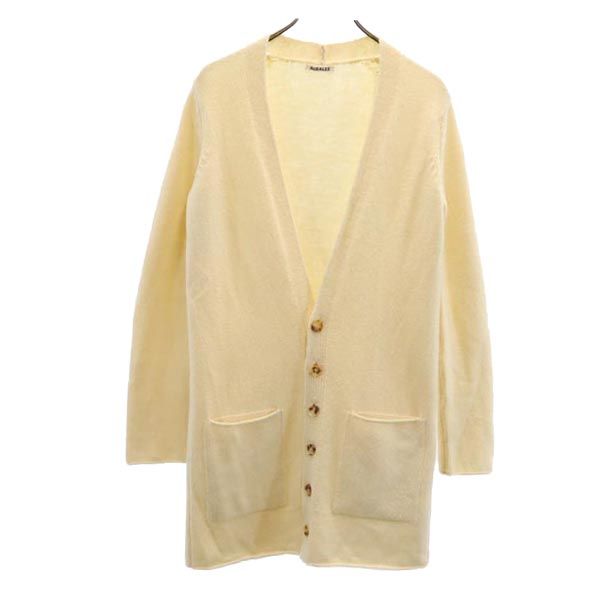 AURALEE オーラリー 日本製 ロング カーディガン 1 アイボリー系 メンズ