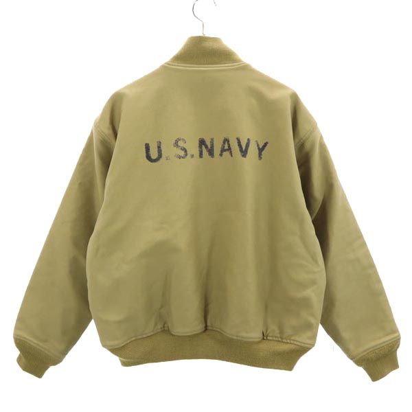 ヒューストン N-1 タイプ フライトジャケット 36 ベージュ系 HOUSTON 日本製 裏起毛 ブルゾン メンズ