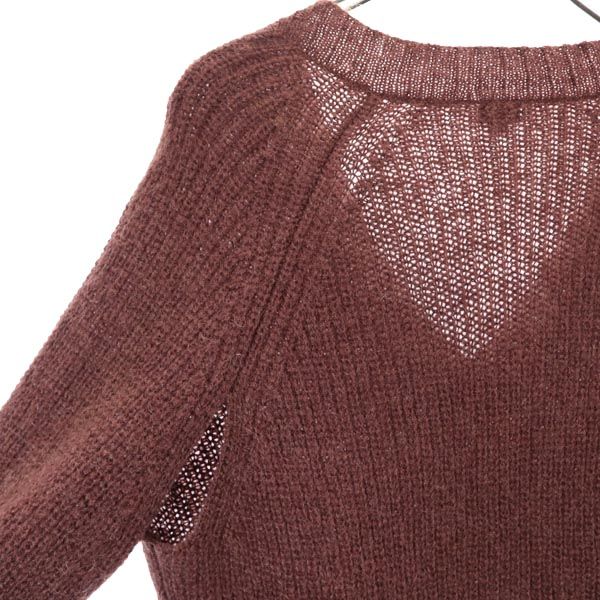 Paul Smith ポールスミス モヘヤ混合 長袖 Vネック ニット XL ブラウン メンズ