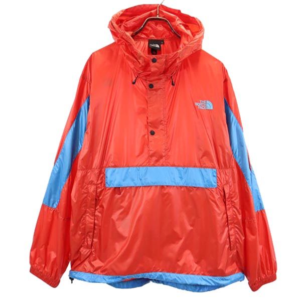 THE NORTH FACE ノースフェイス NP22034 長袖 ハーフジップ アノラックパーカー L レッド系 ロゴ プルオーバー アウトドア メンズ
