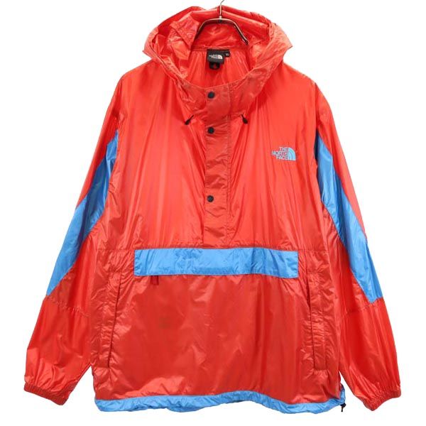 THE NORTH FACE ノースフェイス NP22034 長袖 ハーフジップ アノラックパーカー XL レッド系 ロゴ プルオーバー アウトドア メンズ