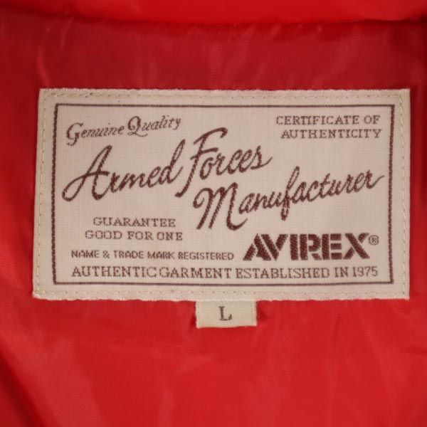 アヴィレックス パーカー ダウンジャケット L レッド AVIREX 6182168 メンズ