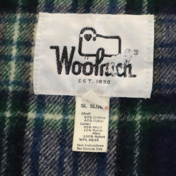 ウールリッチ 70s ナイロンブレンド ヴィンテージ 長袖 フード ジャケット M ブルー系 WOOLRICH 裏チェック メンズ