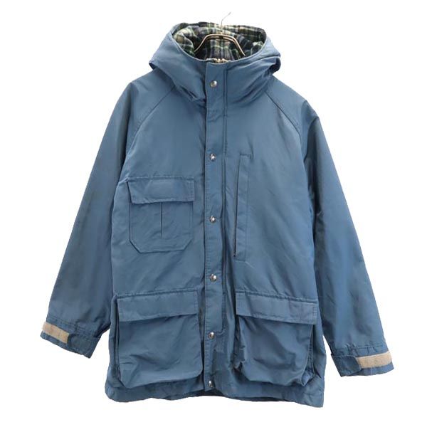 ウールリッチ 70s ナイロンブレンド ヴィンテージ 長袖 フード ジャケット M ブルー系 WOOLRICH 裏チェック メンズ