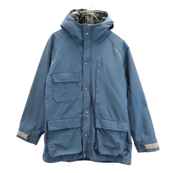 WOOLRICH ウールリッチ 70s ナイロンブレンド ヴィンテージ 長袖 フード ジャケット M ブルー系 裏チェック メンズ