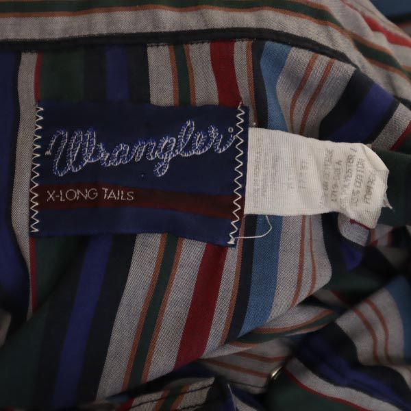 ラングラー 80s ヴィンテージ ストライプ 長袖 ロングシャツ Wrangler メンズ