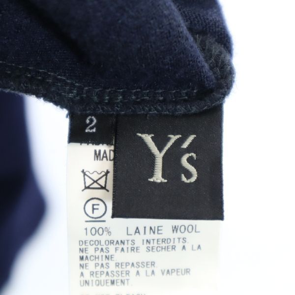 ワイズ グラデーションカラー 長袖 ニット ワンピース 2 グレー×紺 Y's Yohji Yamamoto レディース